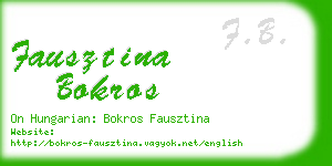 fausztina bokros business card